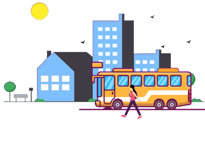 Illustration of a school bus tracking system